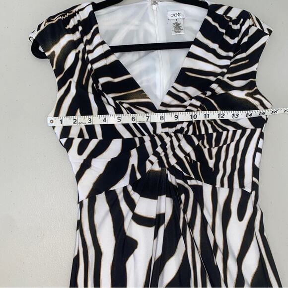 Vintage 90s y2k Cache Animal Zebra Print Sleeveless V-neck Mob Wife Mini Dress 4 - Picture 8 of 12